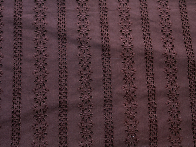 Cotton Voile Eyelet in Brown1