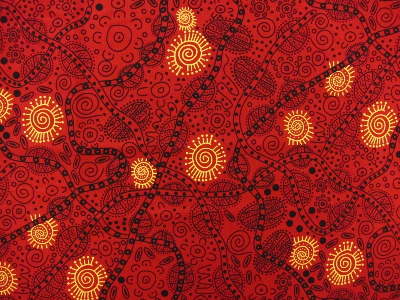 Australian Cotton Print With Aboriginal Motif0
