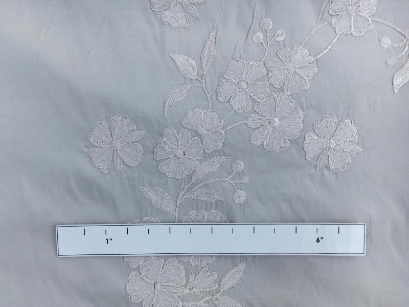 Silk Taffeta with an Embroidered Scallop and Floral Degradé2