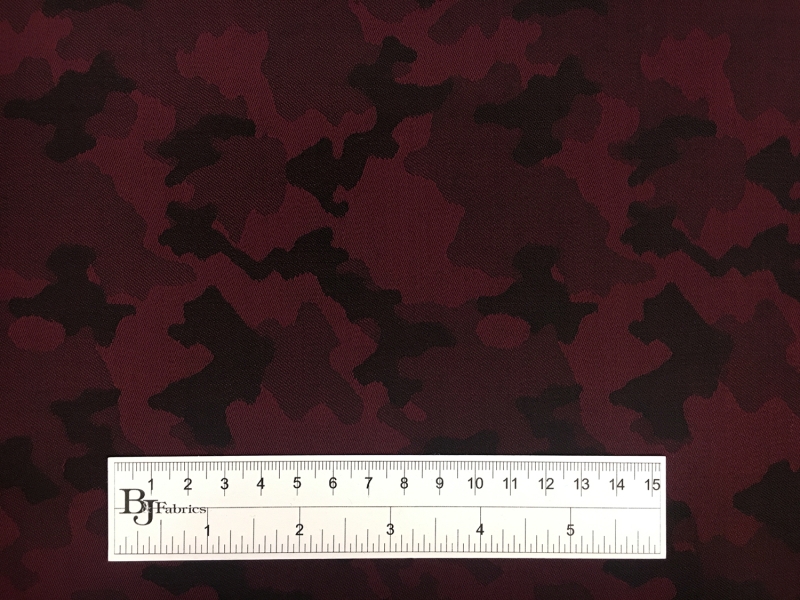 Italian Wool Camouflage Jacquard Suiting in Wine3