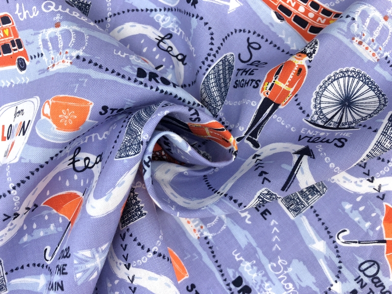 Cotton Broadcloth London Print1