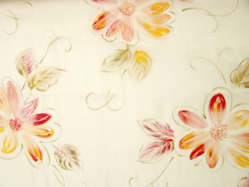 Hand Painted Silk Chiffon0