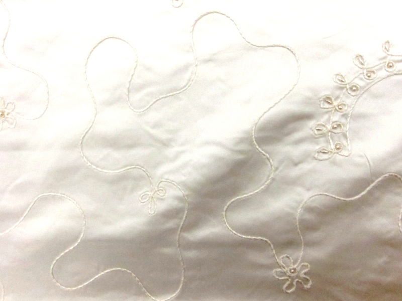 Beaded and Embroidered Silk Satin0