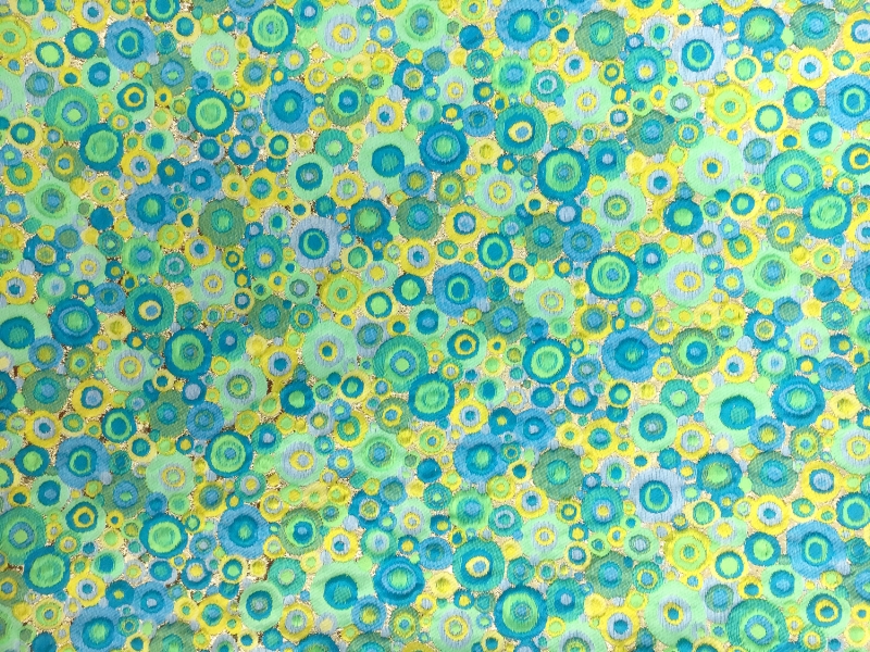 Vibrant Metallic Polyester Cloque with Dots0