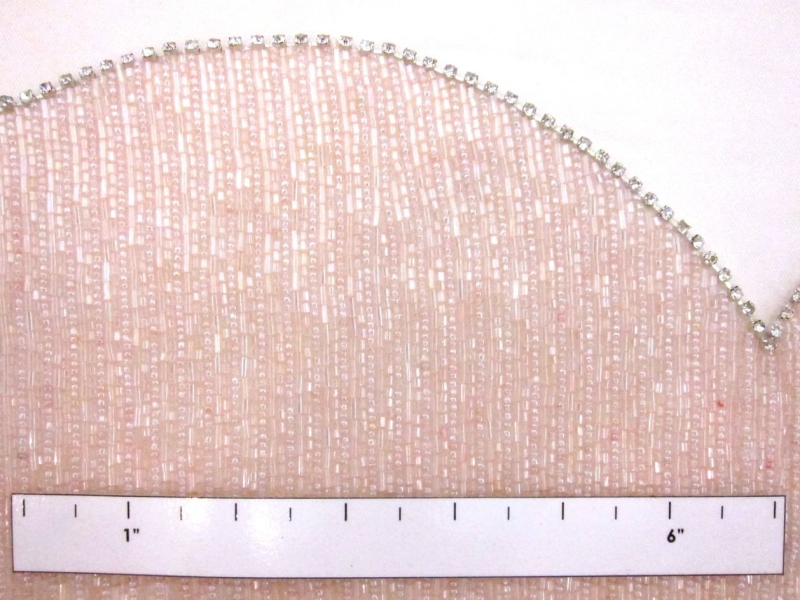 Suzanne Pink Bugle Bead Embroidered Tulle Bodice 1