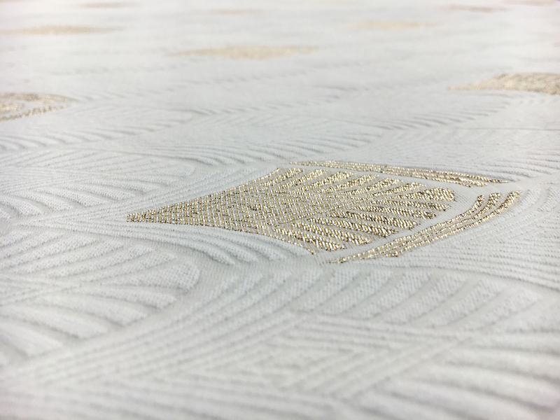 Silk and Cotton Blend with Metallic Jacquard Art Deco Details2