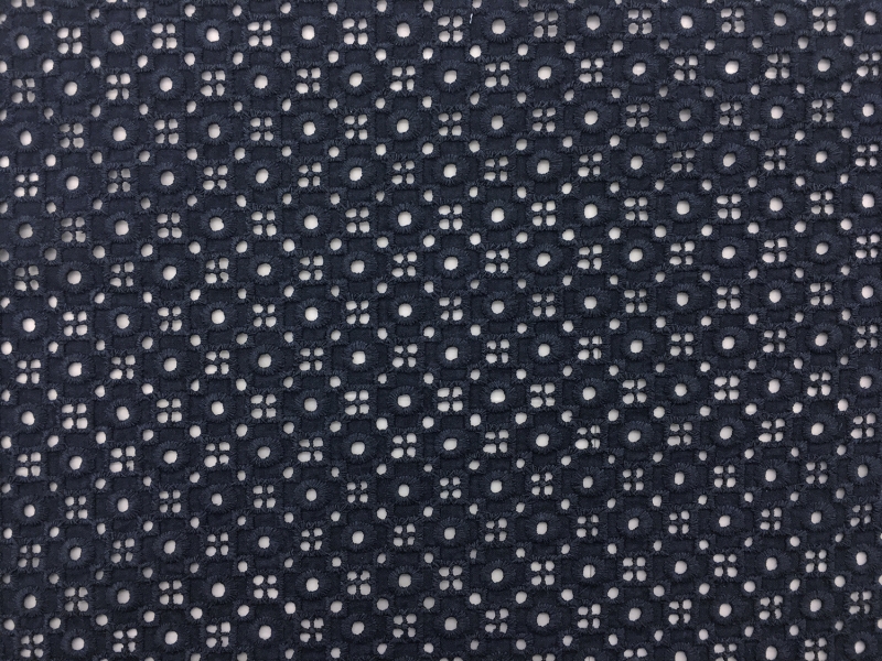 Cotton Eyelet in Midnight Navy0