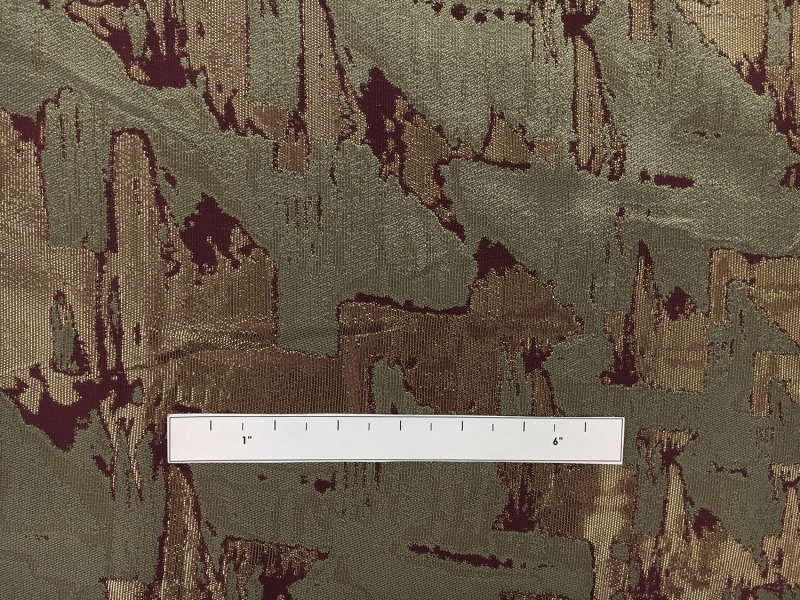 Metallic Silk and Rayon Blend Abstract Camouflage 1