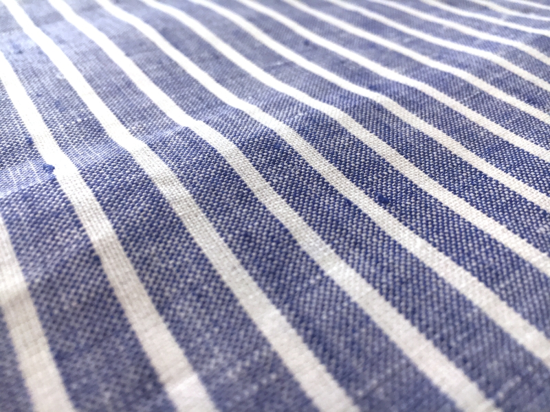 Linen Handkerchief Woven Stripe in Royal2