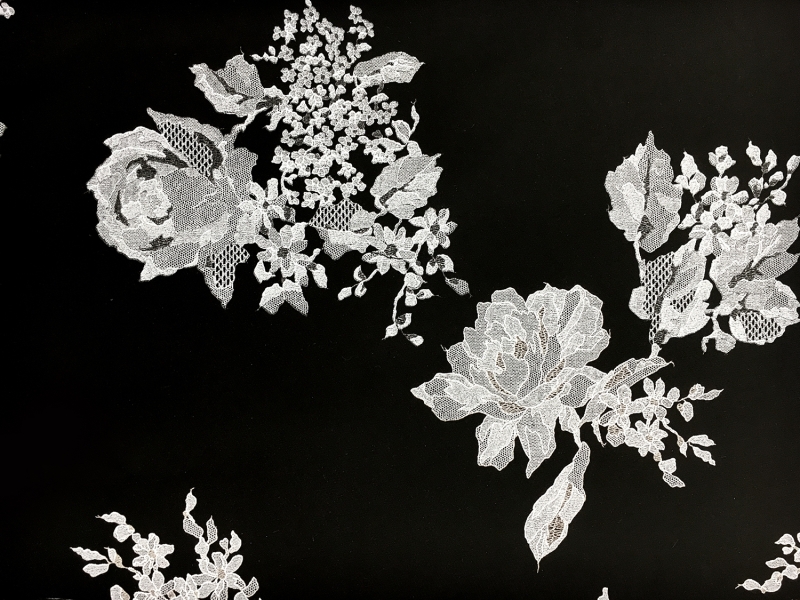 Polyester Silk Blend Double Face Appliqued Zibelline0