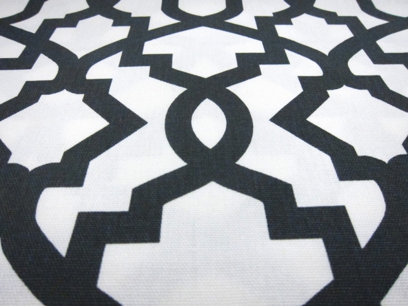 Charcoal Imperial Trellis Cotton Canvas Print2