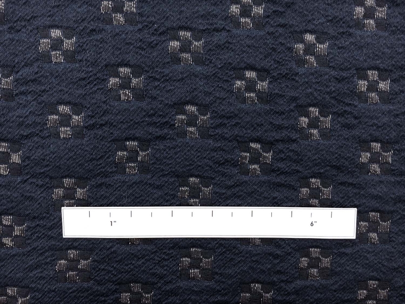 Metallic Brocade with Square Motifs1