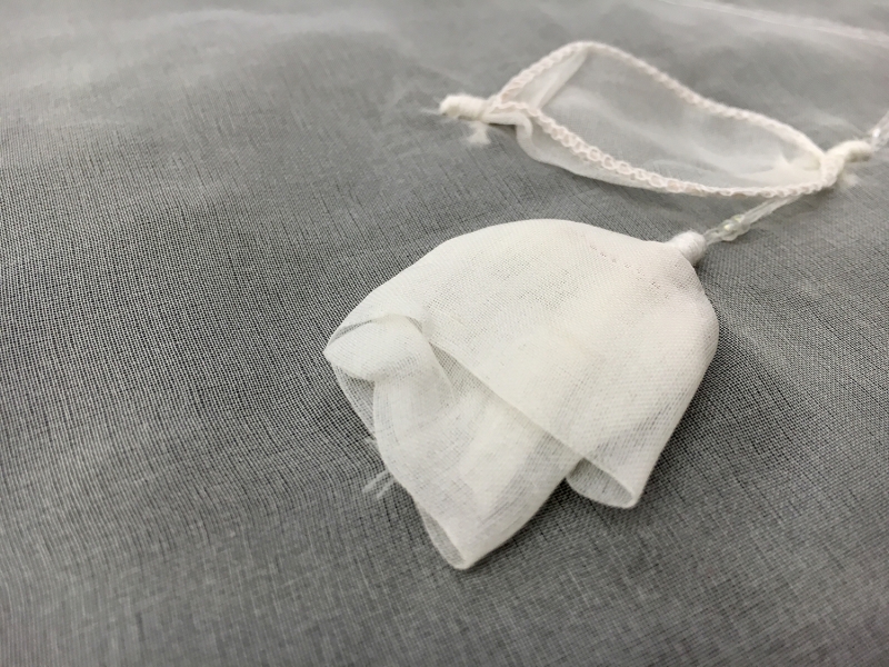 Silk Organza with Appliqued Tulips0