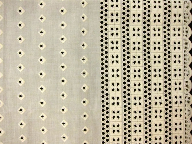 Cotton Eyelet in Ecru0