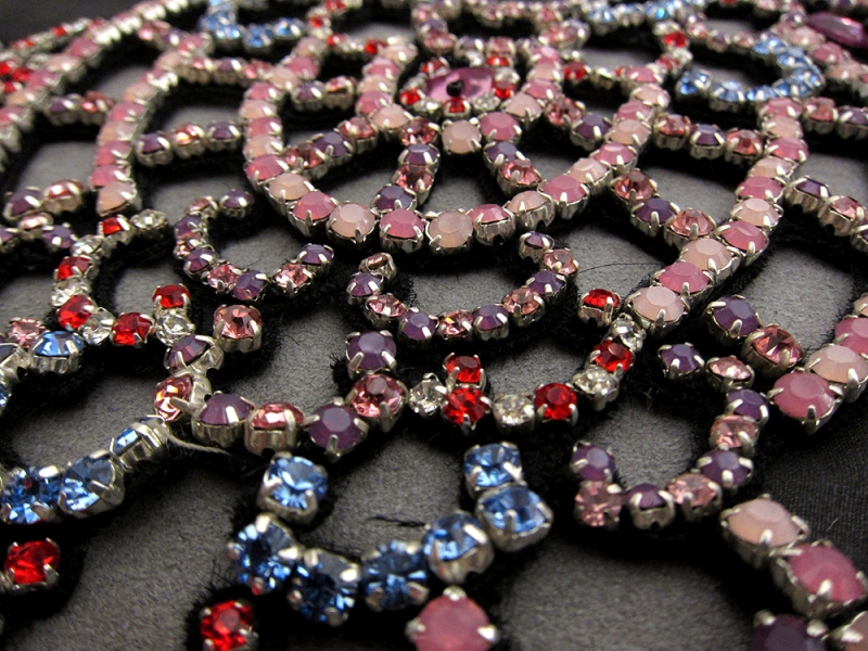 Celine Beaded Crystal Bodice on Black Silk Organza 2