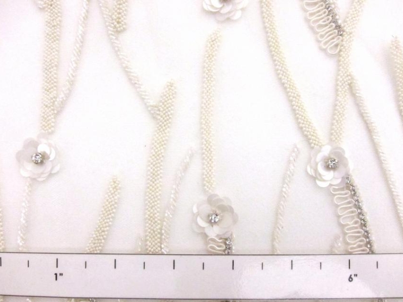 Degrade Hand Beaded  ReEmbroidered Tulle2