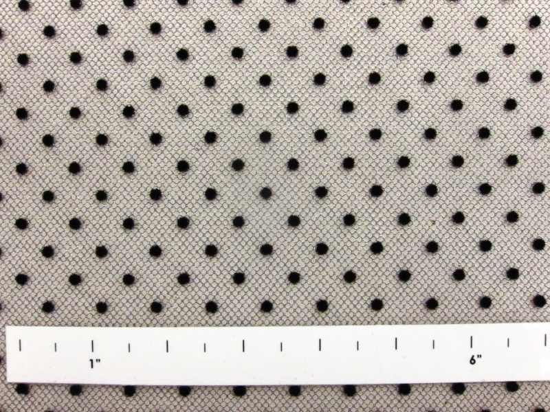 Polka Dot Flocking on Metallic Tulle in Gold1