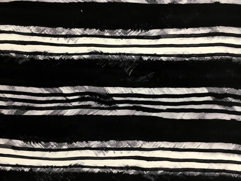 Printed Silk Gazar with Large Stripe Patterns0
