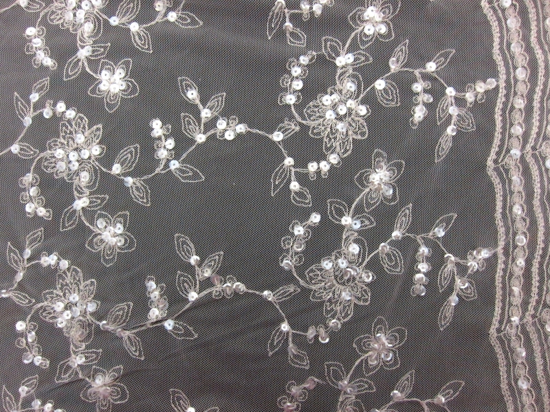 Embroidered Illusion with Hand Sewn Sequins0