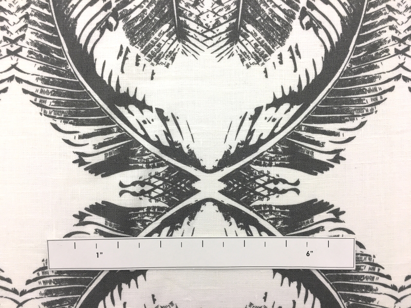 Linen With Large Feather Print1