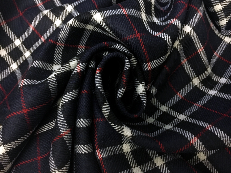 Italian Virgin Wool Tartan Plaid Suiting in Navy1