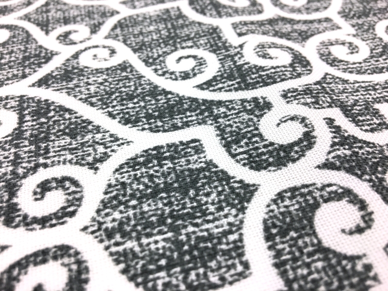 Outdoor Spun Polyester Canvas with Ornamental Print 2