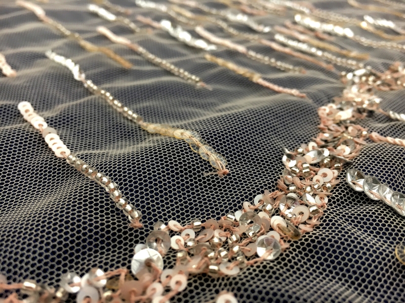 Sequined Nude Tulle with Feathers4