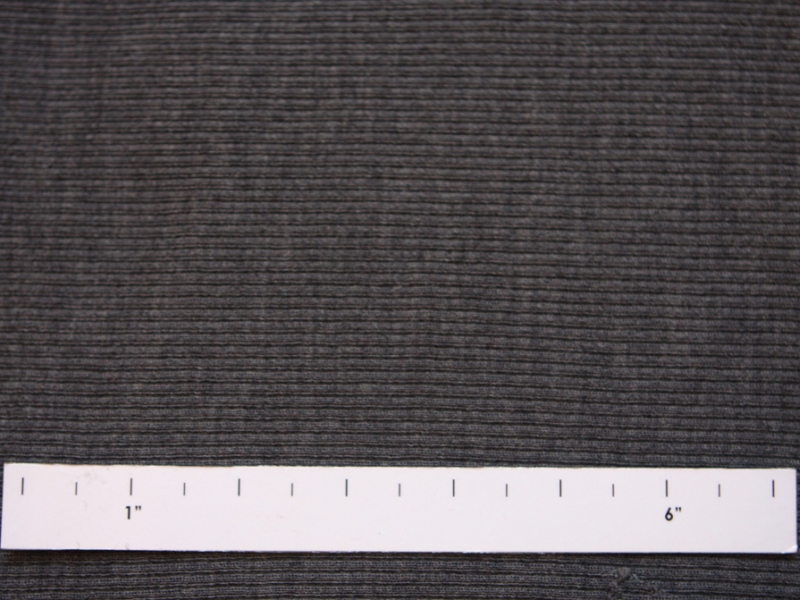 Virgin Wool Rib Knit in Heather Medium Grey1