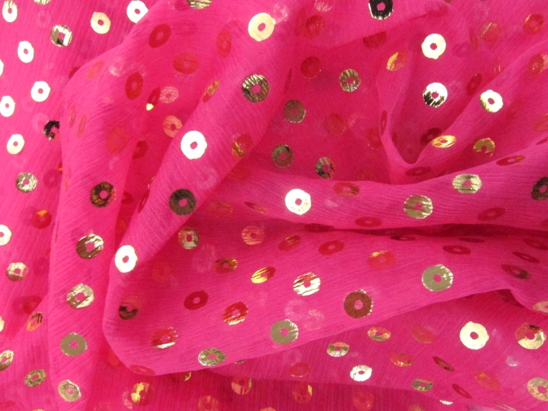 Press on Metallic Sequins on Silk Crinkle Chiffon2