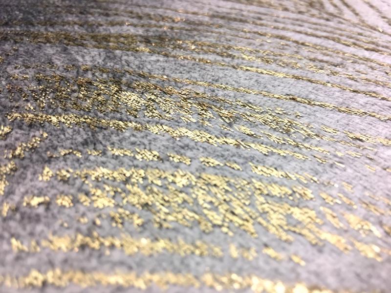 French Silk Lurex Panne Velvet With Feather Motif2