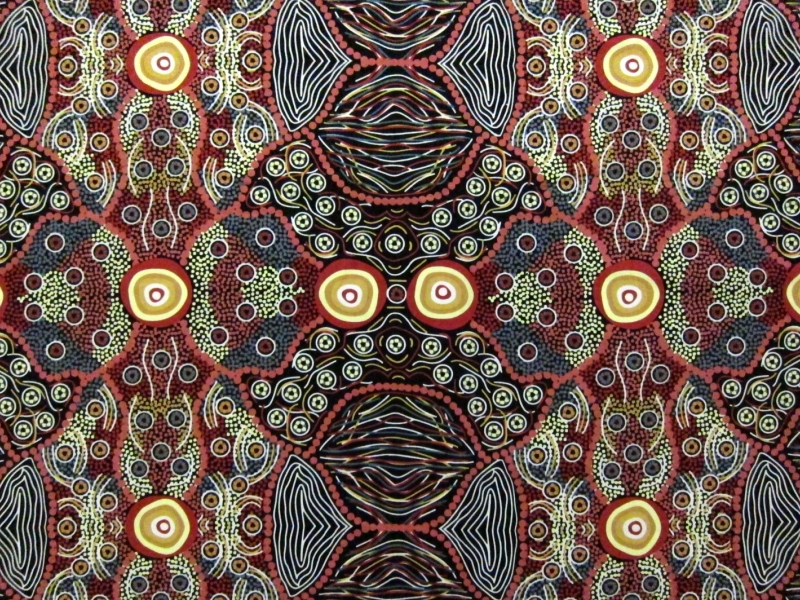 Australian Cotton Print With Aboriginal Motif0