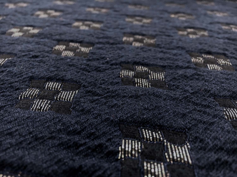 Metallic Brocade with Square Motifs0