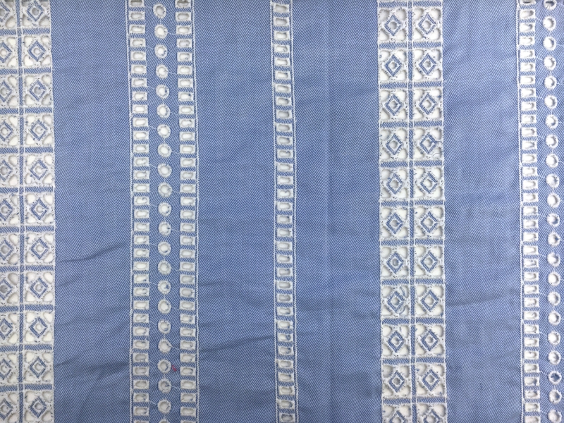 Japanese Cotton Eyelet over Herringbone0