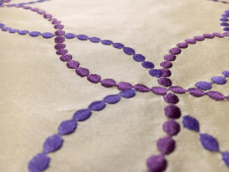 Silk Shantung with Embroidered Intertwined Dots2