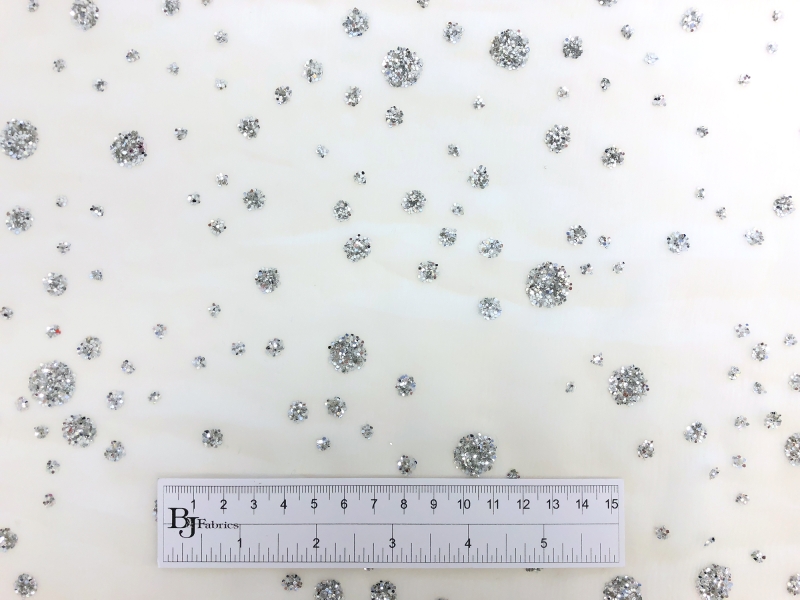 Flocked Glitter on White Silk Chiffon 3
