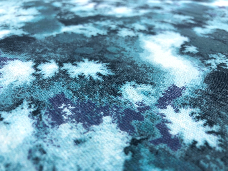 Lightweight Canvas Marble Camo Print in Aqua2