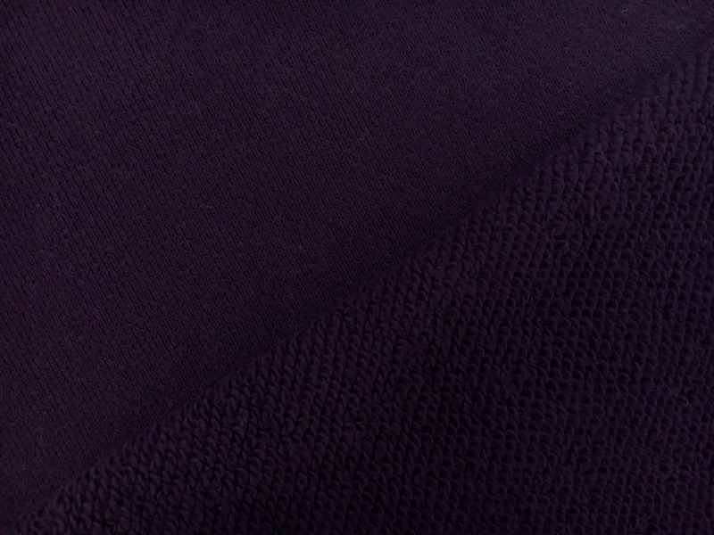 Large Loop Cotton French Terry Knit in Plum0