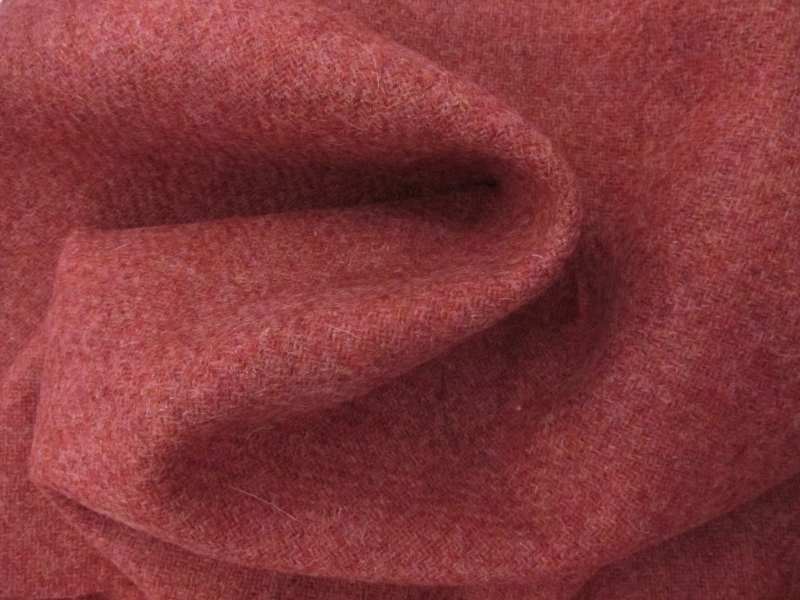 Wool Harris Tweed in Brick Red1