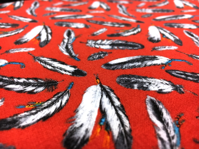 Cotton Broadcloth With Feathers Print2