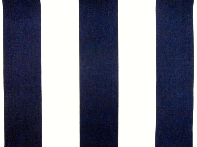 Cotton Canvas 3" Stripe In Navy And White0
