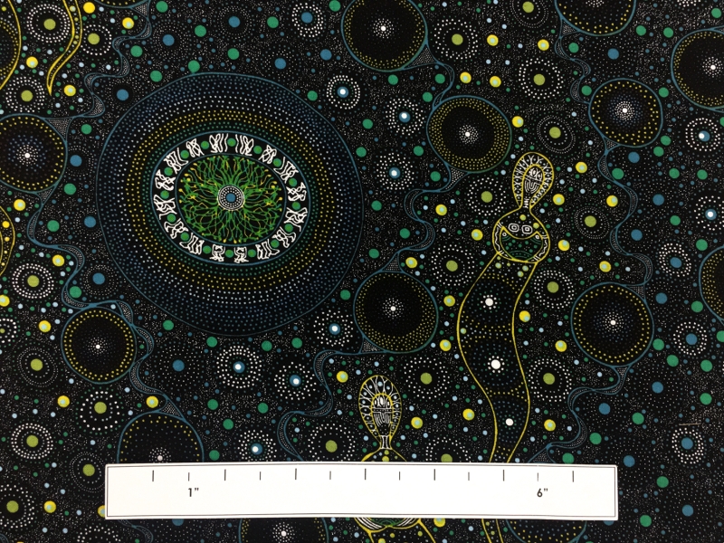 Australian Cotton Print With Aboriginal Motif 1