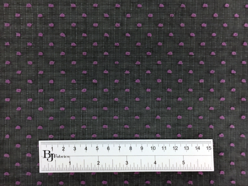 Cotton Plumetis in Black Violet2
