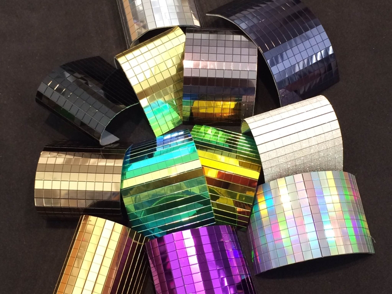 Adhesive Mirror Ball Tile Panel in Gunmetal1