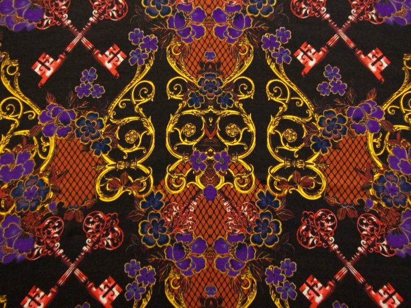 Printed Wool Challis0