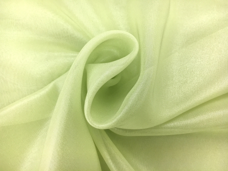 Microfiber Silver Metallic Chiffon in Light Green0