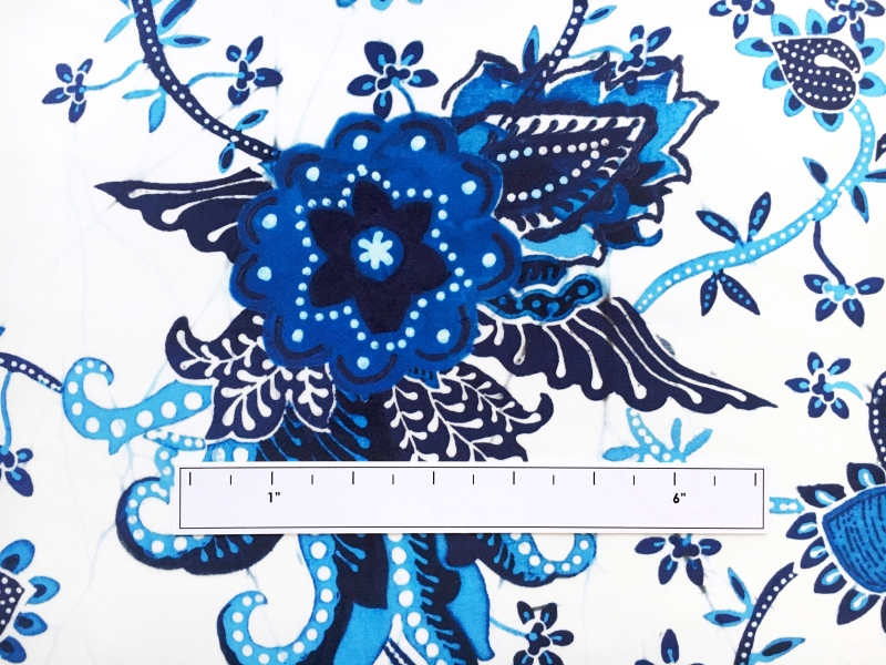 Silk Charmeuse with Batik Like Florals1