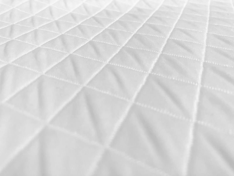 Diamond Quilted Woven Polyester in White2