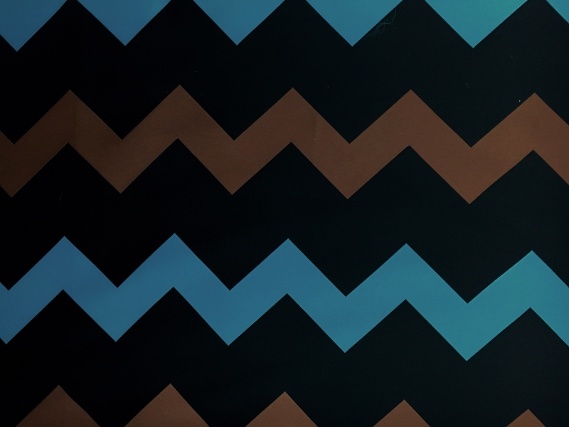 Geometric Zig Zag Silk and Polyester Blend Double Face Satin0