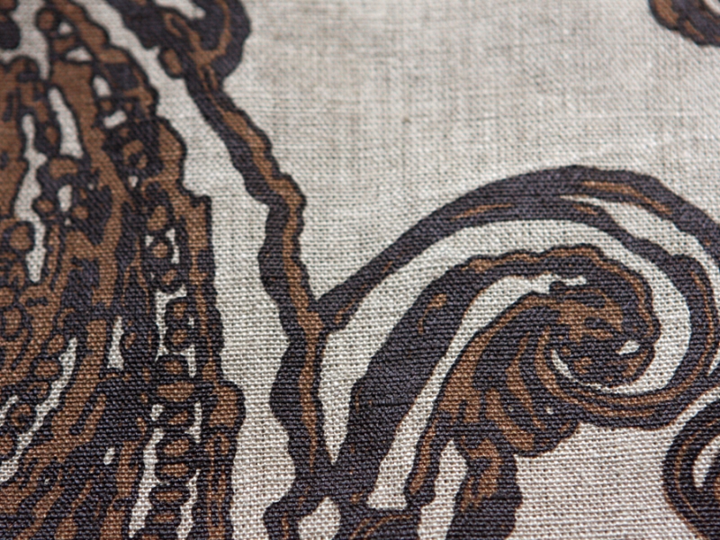 Linen Upholstery Large Paisley Print2