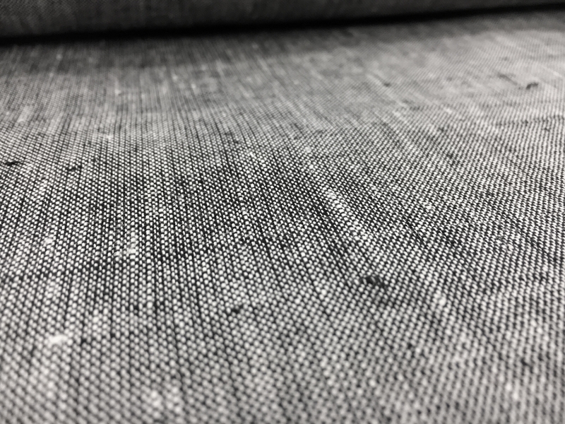 Two Toned Lightweight Linen in Black White0